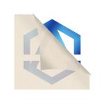 Sticker adhesivo azul troquelado con transfer