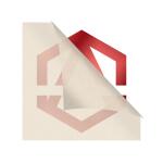 Sticker adhesivo rojo troquelado con transfer