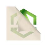 Sticker adhesivo verde troquelado con transfer