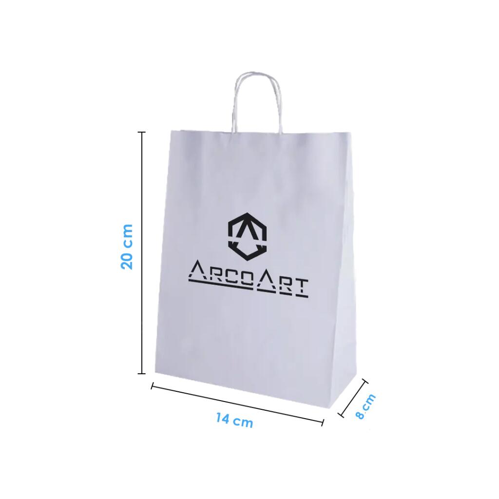 Bolsa De Papel Blanca 14X20X8