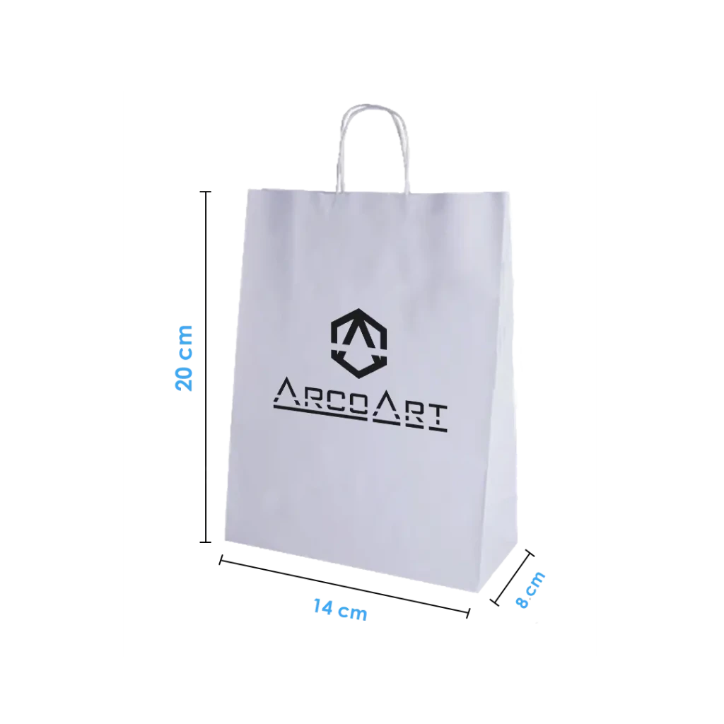 Bolsa De Papel Blanca 14X20X8