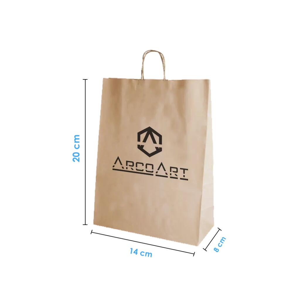 Bolsa De Papel Kraft 14X20X8