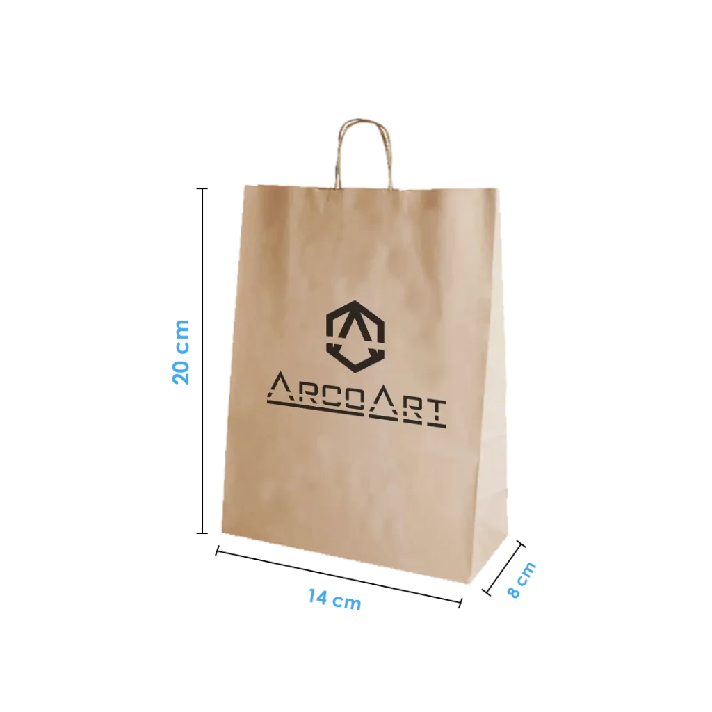 Bolsa De Papel Kraft 14X20X8