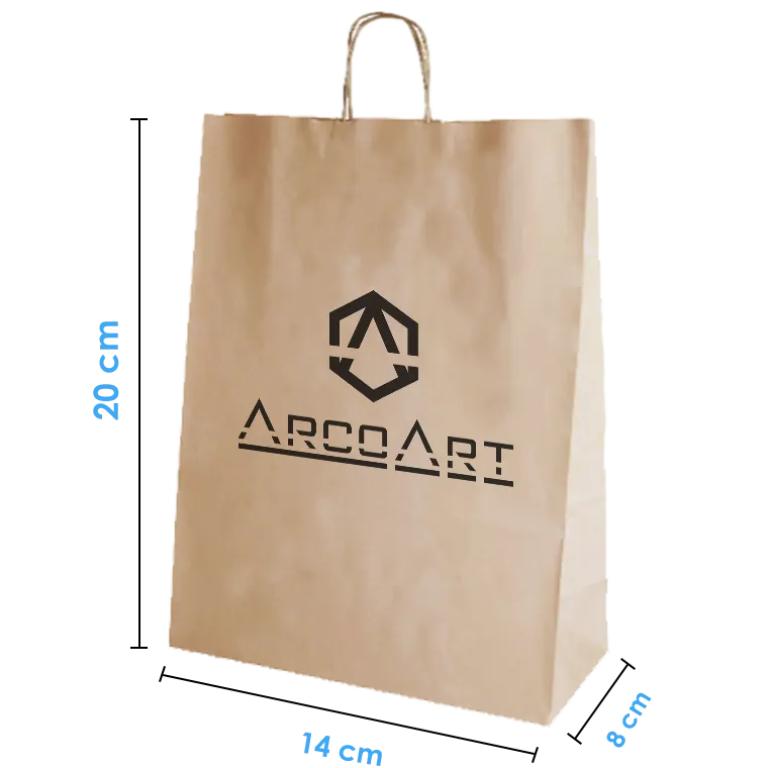 Bolsa de Papel Kraft 14x20x8