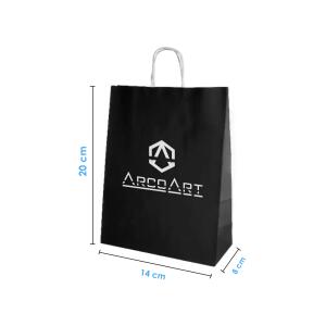 Bolsa de Papel Negra 14x20x8