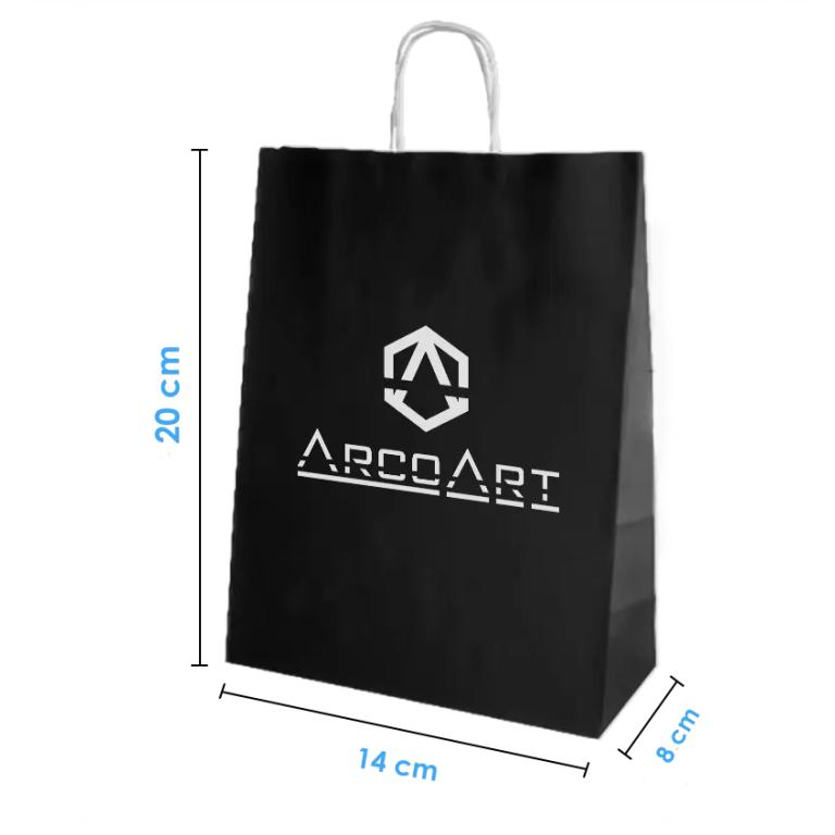Bolsa de Papel Negra 14x20x8