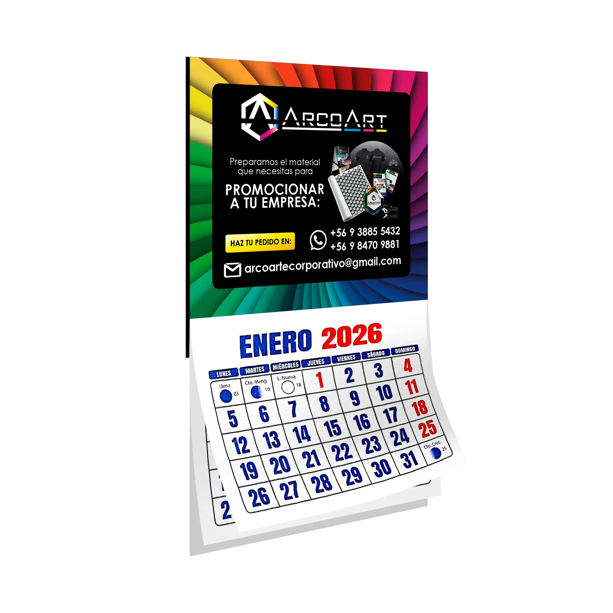 Mockup Calendario Magnético 7X7_2026 Calendario Magnético Para Refri