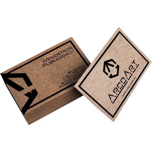 Tarjeta De Presentación En Papel Kraft Ambas Caras