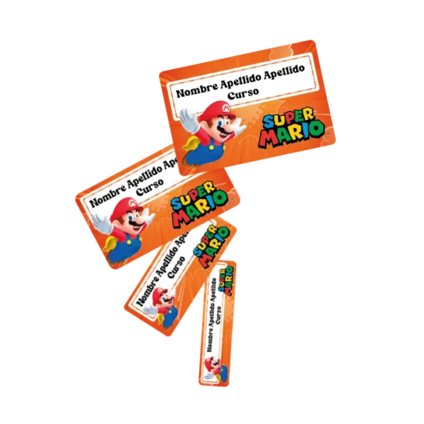 Pack Stickers Escolares Super Mario