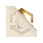 Sticker adhesivo dorado troquelado con transfer