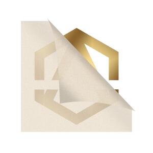 Sticker adhesivo dorado troquelado con transfer