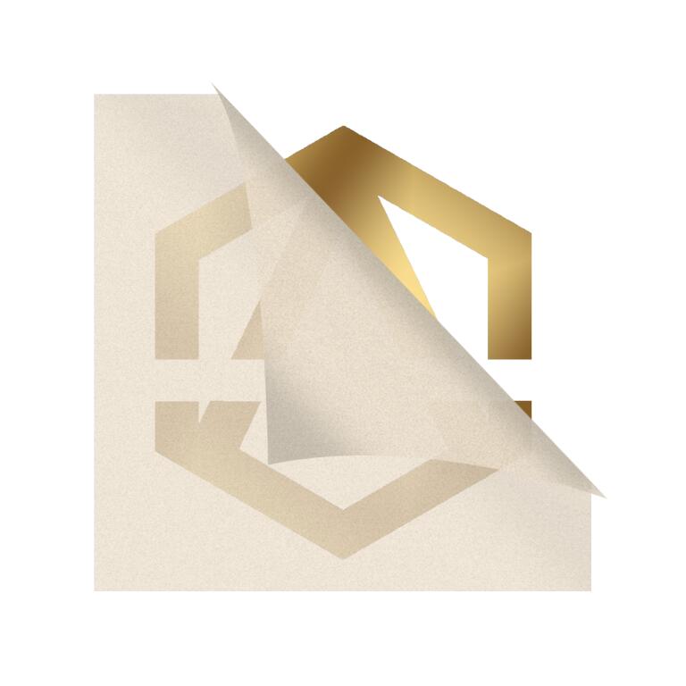 Sticker adhesivo dorado troquelado con transfer