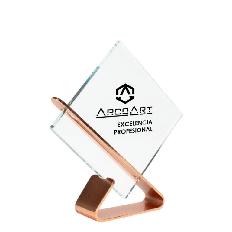 Trofeo Galvano Encobrizado de Cristal