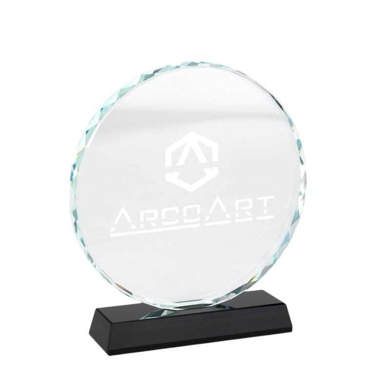 Trofeo Galvano redondo de Cristal